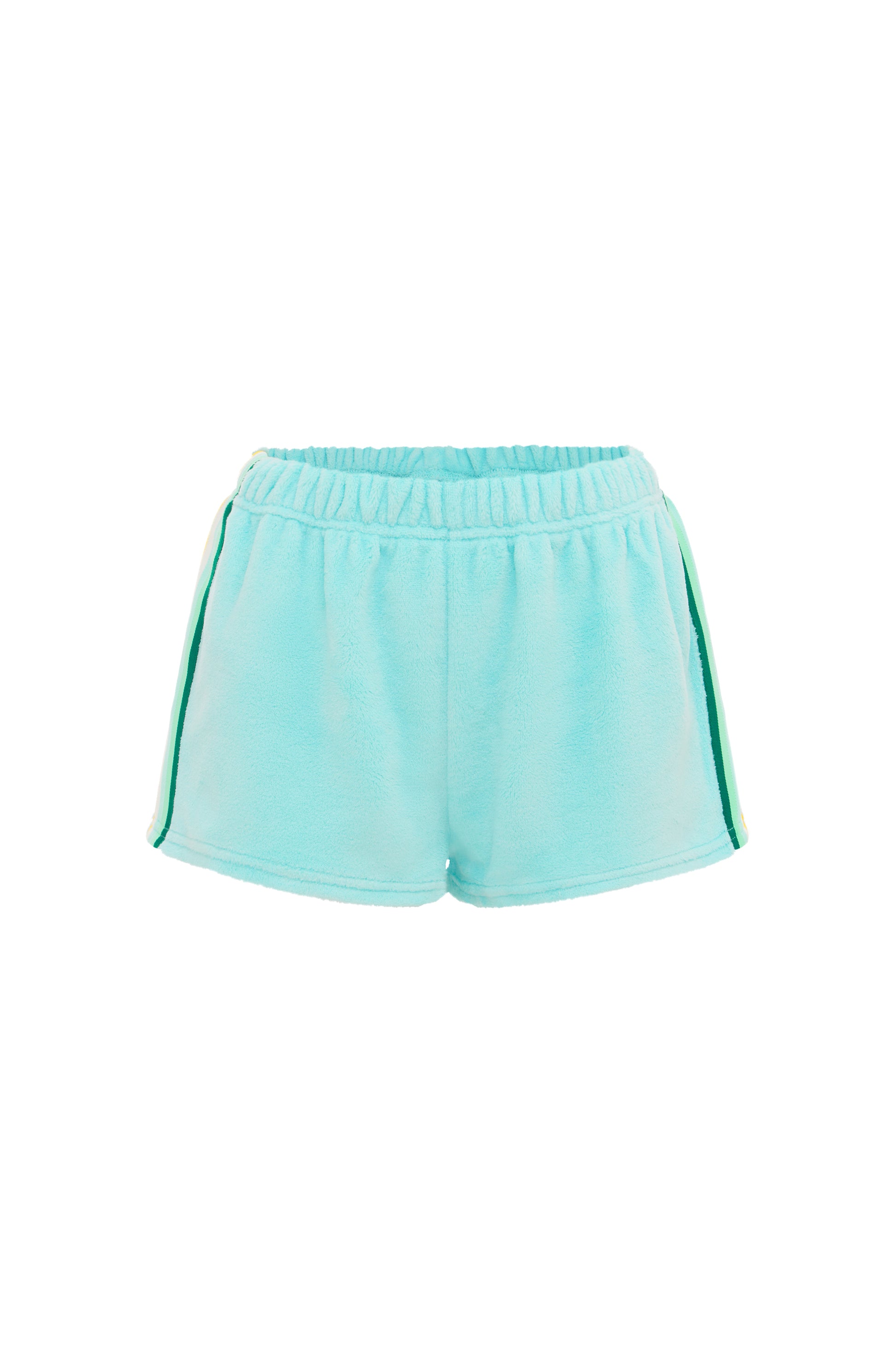 women's turquoise fleece short shorts